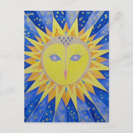 Eule Sun Owl Postkarte (Vorderseite)
