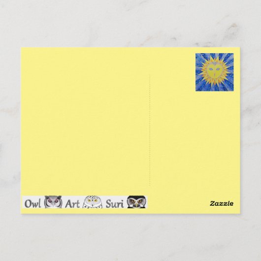 Eule Sunowl Postkarte (Rückseite)