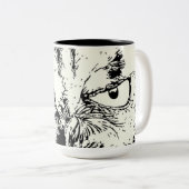 Eule-Tasse Zweifarbige Tasse (VorderseiteRechts)