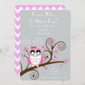Eule Theme Baby Dusche Einladung (Vorne/Hinten)