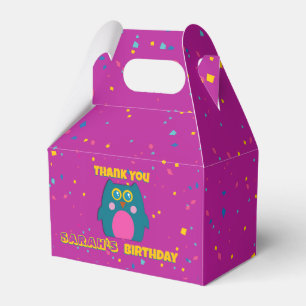 Eule Türkis Lila Geschenkbox Geburtstag Geschenkschachtel