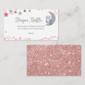 Eule über dem Mond Windeln Umschließkarte Begleitkarte (Vorne/Hinten)