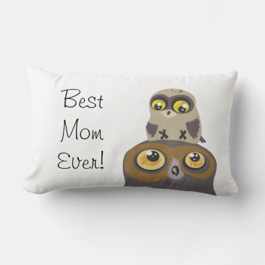 Eule und Baby~mutter's Day wurf pillow Lendenkissen (Vorderseite)