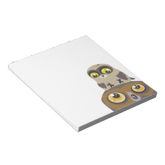 Eule und Baby-~notes Notizblock (angewinkelt)