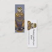 Eule und Baby Owl Lesezeichen Mini Visitenkarte (Vorne/Hinten)