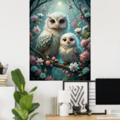 Eule und Baby Poster (Heimbüro)