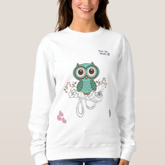 Eule und Blume Sweatshirt (Vorderseite)