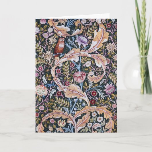 Eule und Blume, William Morris Card Karte (Vorderseite)