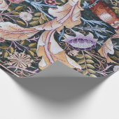 Eule und Blume, William Morris Geschenkpapier (Ecke)