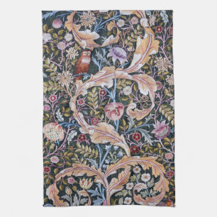 Eule und Blume, William Morris Geschirrtuch