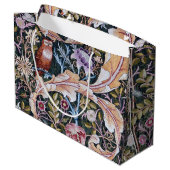 Eule und Blume, William Morris große Geschenktasch Geschenktüte (Rückseite Schrägansicht)