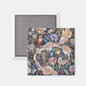 Eule und Blume, William Morris Magnet (Vorderseite/Rückseite)