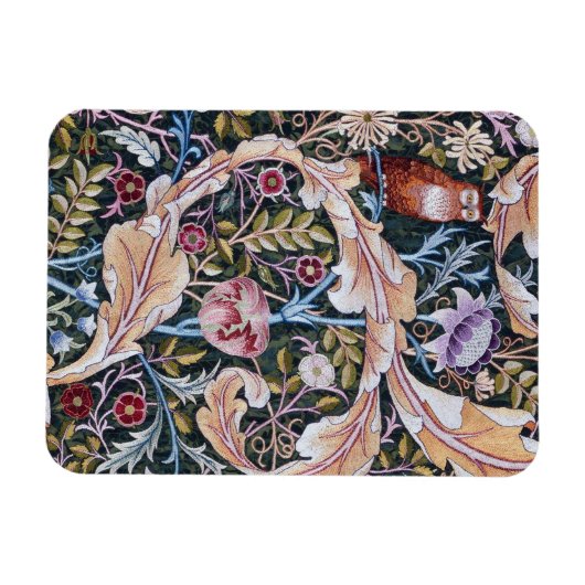 Eule und Blume, William Morris Magnet (Horizontal)