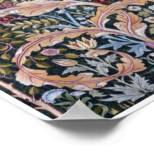 Eule und Blume, William Morris Poster (Ecke)