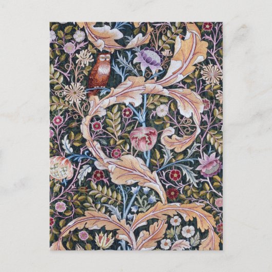 Eule und Blume, William Morris Postkarte (Vorderseite)