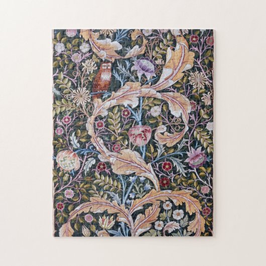 Eule und Blume, William Morris Puzzle (Vertikal)