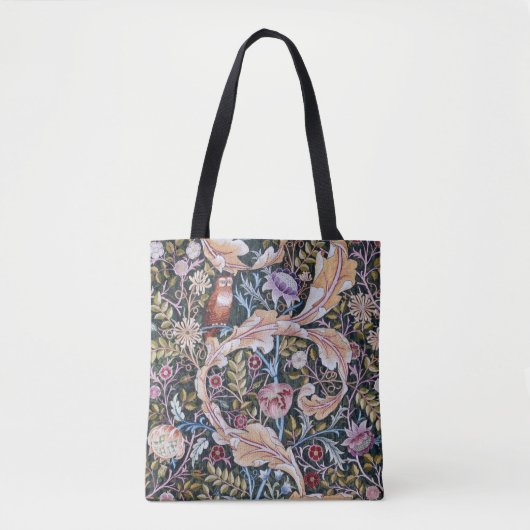 Eule und Blume, William Morris Tasche (Vorderseite)