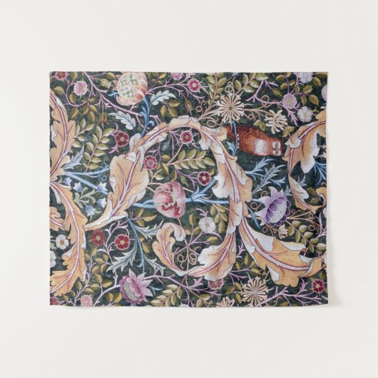 Eule und Blume, William Morris Wandteppich (Vorderseite (Horizontal))