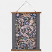 Eule und Blume, William Morris Wandteppich Mit Holzrahmen (Vorderseite)