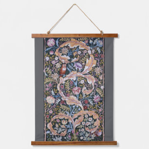 Eule und Blume, William Morris Wandteppich Mit Holzrahmen