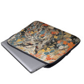 Eule und Blumen im Frühlingsgemälde Laptopschutzhülle (Vorne Knopf)