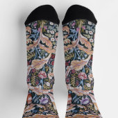 Eule und Blumen, William Morris Socken (Oben)
