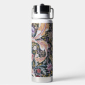 Eule und Blumen, William Morris Trinkflasche (Hinten)