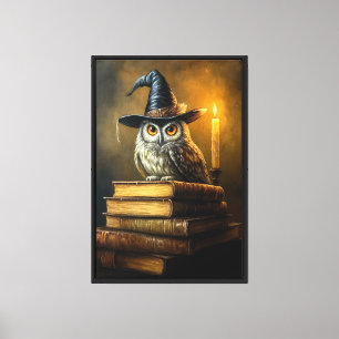 Eule und Bücher Leinwanddruck