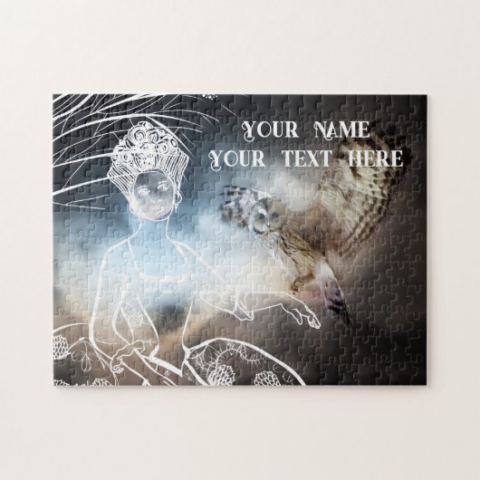 Eule und Dame Puzzle (Horizontal)