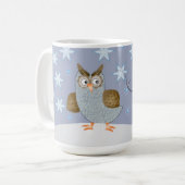 Eule und der Schneemann Kaffeetasse (Vorderseite Links)