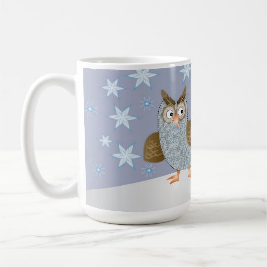 Eule und der Schneemann Kaffeetasse (Links)