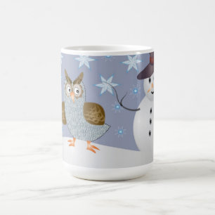 Eule und der Schneemann Kaffeetasse