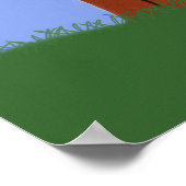 Eule und ein Eichenbaum Whimsikaler Cartoon Kunst Poster (Ecke)