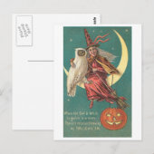 Eule und Hexe Postkarte (Vorne/Hinten)