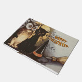Eule und Katze Fußmatte (Schrägansicht)