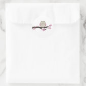 Eule und Kirschblüten {Rosa} | Aufkleber (Tasche)