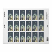 Eule und Mond | Ex Libris Name Buchzeichen hinzufü Adressaufkleber (Vorne)