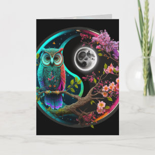 Eule und Mond Grafikkarte Karte