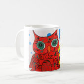 Eule und Mond Kaffeetasse (Vorderseite Links)
