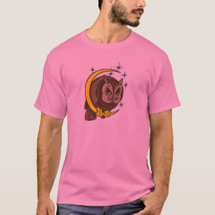 Eule und Mond Tattoo-Design T-Shirt