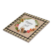 Eule und Natur mit benutzerdefinierbarem Text Fliese (Seite)