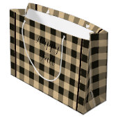 Eule und Natur mit benutzerdefinierbarem Text Große Geschenktüte (Rückseite Schrägansicht)