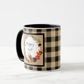 Eule und Natur mit benutzerdefinierbarem Text Tasse (Vorderseite Links)