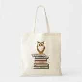 Eule und Stapel Bücher Tragetasche (Vorne)