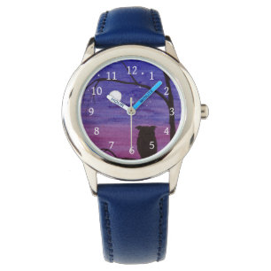Eule und Vollmond Armbanduhr