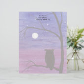 Eule und Vollmond Briefbogen (Stehend Vorderseite)