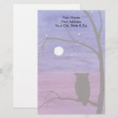Eule und Vollmond Briefpapier (Vorne/Hinten)