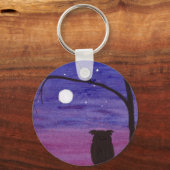 Eule und Vollmond Schlüsselanhänger (Vorderseite)