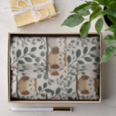 Eule und Waldblattmuster Seidenpapier (Geschenk)
