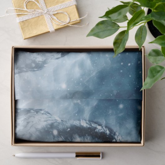 Eule und Winterschneenacht Seidenpapier (Geschenk)